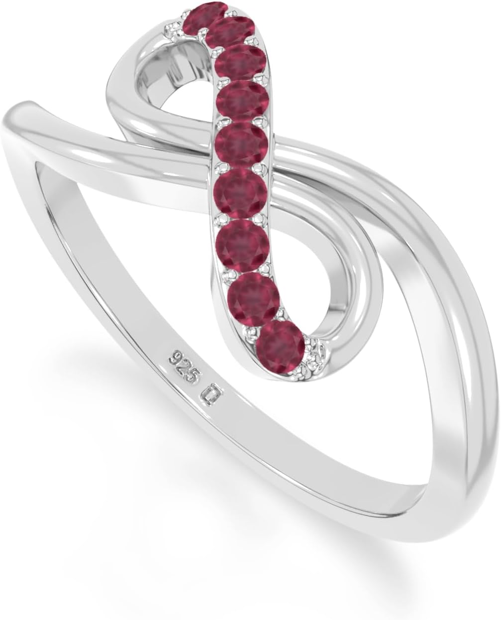 Natural Gemstone Infinity Promise Rings for Women in Silver/18K Yellow/Rose Gold Vermeil, Birthstone Jewelry Gifts for Her Birthday, Wedding Anniversary, Graduation, Christmas