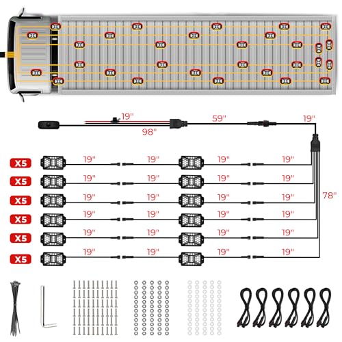 30 Pods Pure White LED Rock Lights Kit with Switch Wiring Harness by Auto Buero - Image 5