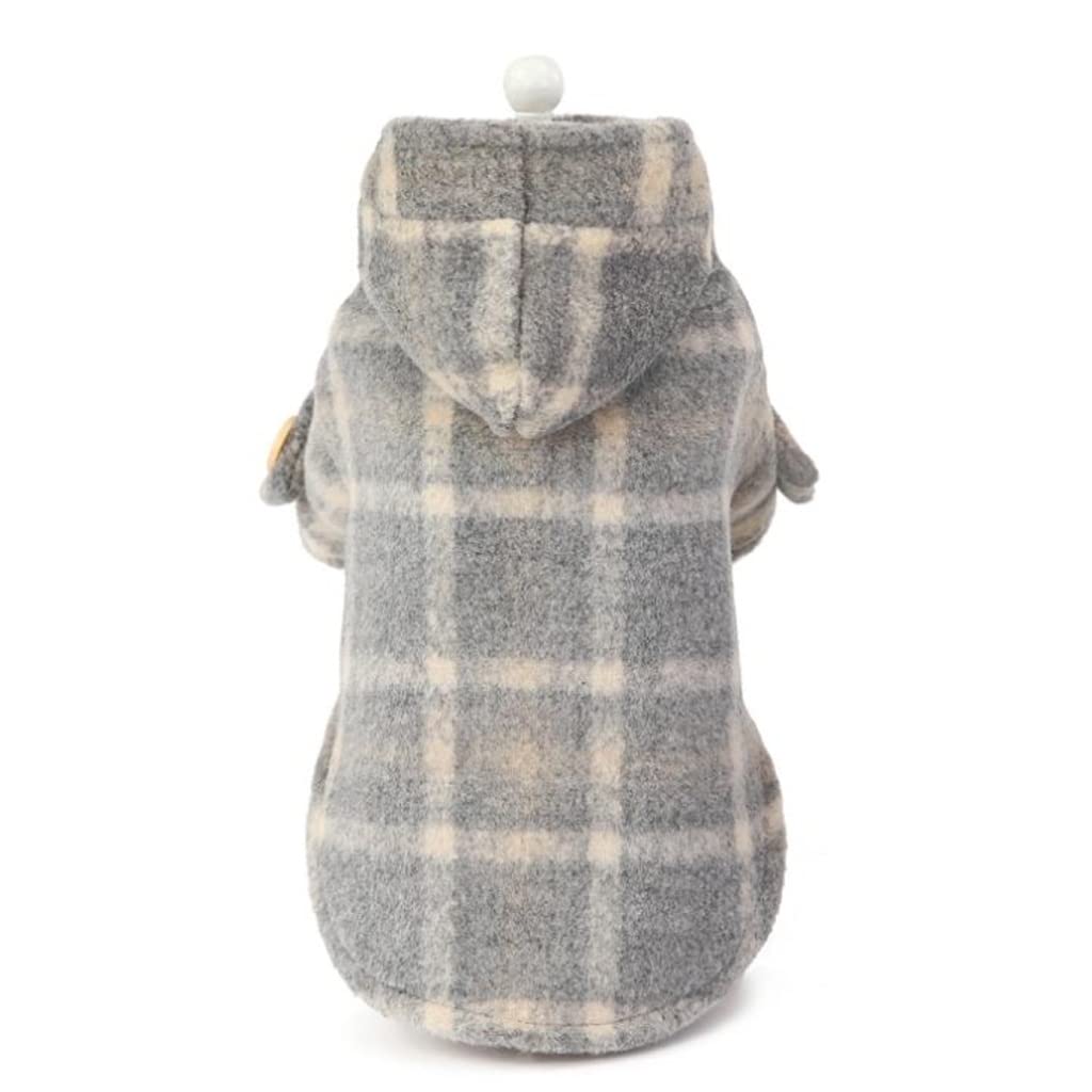 Manteau en laine pour chien et chat veste d'hiver à carreaux pour petits et moyens animaux