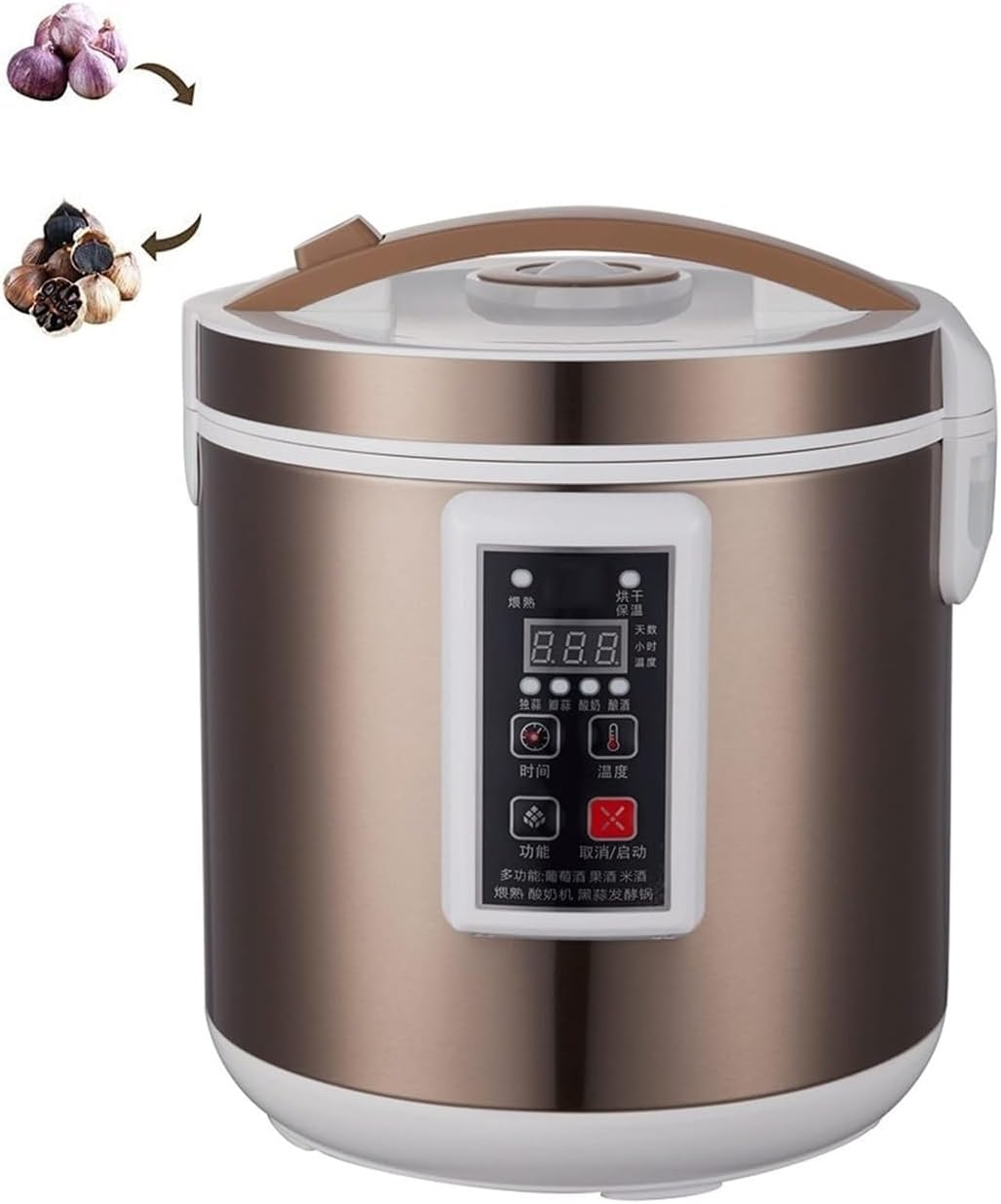 黒にんにく発酵器自動5L/6L/ 7.5L大容量 多機能発酵機 炊飯器 独立した内部 タンクは均一に加熱 します ヨーグルト/納豆/キムチ/甘酒/自作酢/フルーツワイン対応 煮込み機能 自宅で簡単 黒にんにくを簡単熟成 製造機 炊飯ジャー くろにんにく熟成 健康食品 発酵時間自由選択 (7.5L)