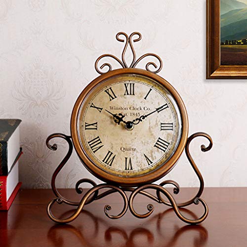 Reloj de mesa de hierro con pilas estilo retro para dormitorio 6