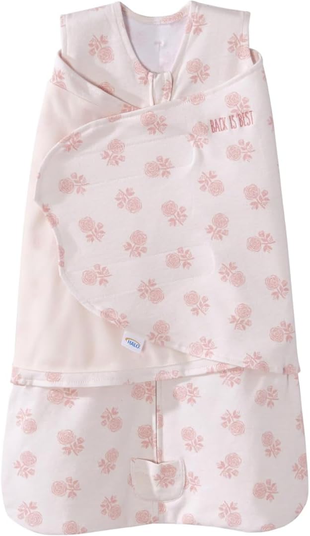 100% Cotton Sleepsack Swaddle, 3-Way Adjustable Wearable Blanket, TOG 1.5, Watercolor Rose Toss Blush, Newborn, 0-3 Months