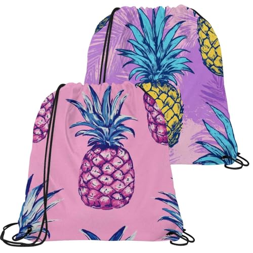 Sac à dos cordon violet (lot de 2) imperméable et pliable pour sport et voyage