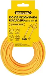 Fio de Nylon para Roçadeira, 3mm x 15m, Linha para Aparador de Grama, Amarelo, Bomvink