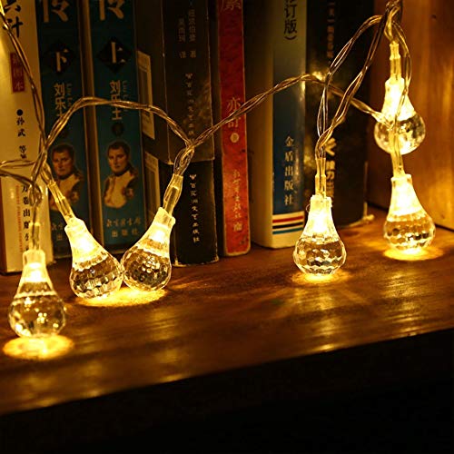 Preisvergleich Produktbild 10M 100LED String Licht Festival Weihnachten Dekoration Lichterkette Wassertropfen Ball 8 Beleuchtungsmodi Wasserdicht Kupferdraht (10 Packungen) A-String licht (Farbe : Warm White)