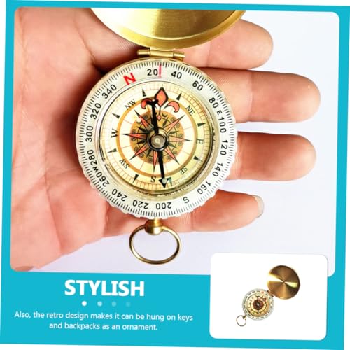 Brújula de Bolsillo Metálica Retro Multiuso para Camping miniatura 4