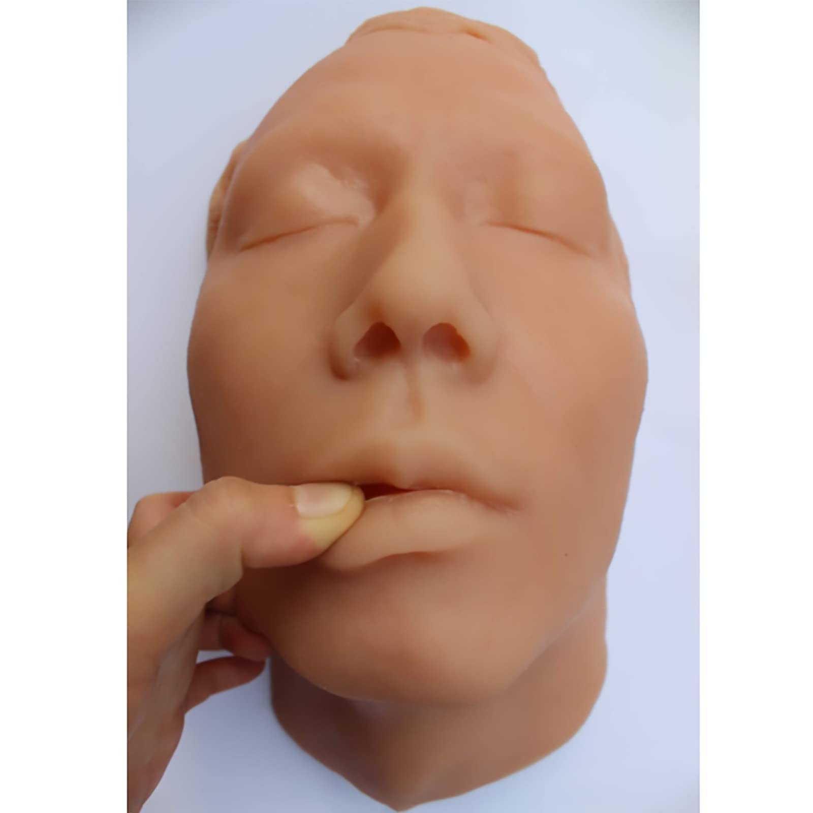 Manichino in silicone per addestramento all'iniezione, con stampo per la testa per l'iniezione di ossa Modello facciale per sutura della pelle Accessori per l'insegnamento del modello in silicone