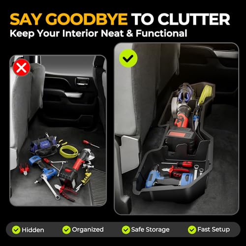 Image of Auto Dynasty Under Seat Storage Box for 2007-2019 Silverado Sierra Crew Cab