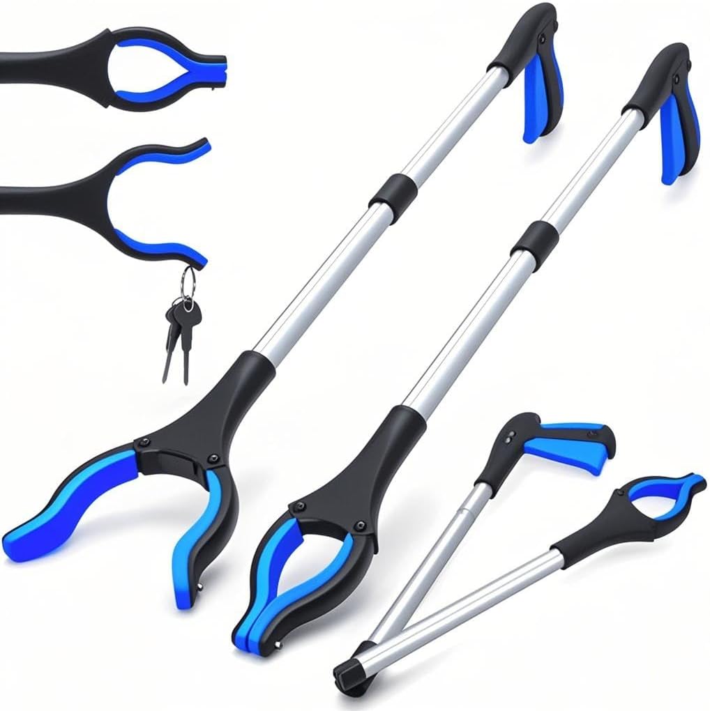 Dumsamker 2-Pack 32" Grabber Tool with Magnetic Tip - Long Reach Picker for Elderly, Trash & Litter Grabber