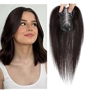 UIPEUBO Real Human Hair Toppers for Women with Thinning Hair 3 * 4.5 Inch Upgrade Swiss Lace Base...