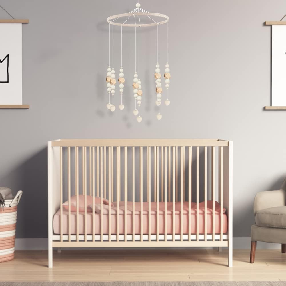 DIY Wooden Mobile Frame Wind Bell for Crib Pendants Handmade Wooden Garden Beads for Garden Bells Mobile Crib Kit - Image 4