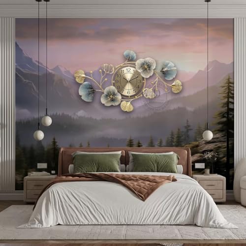 Image of Metal Analog Wall Clock Big Antique Decorative Home Interior Stylish Watch & Silent Machine Gold for Bedroom /Living Room /Dining /Office /Farm /Hotels /House /Hall Items 70CM