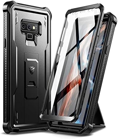 Dexnor Case Compatible with Samsung Galaxy Note 9 Military Grade 360 Full Body Shockproof Bumper Protection Cover with Stand - black