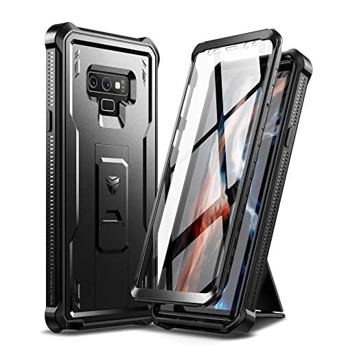 Dexnor Full Body Case for Samsung Galaxy Note 9/6.4 inches, [Built in Screen Protector and Kickstand] Heavy Duty Military Grade Protection Shockproof Protective Cover for Galaxy Note 9,Black