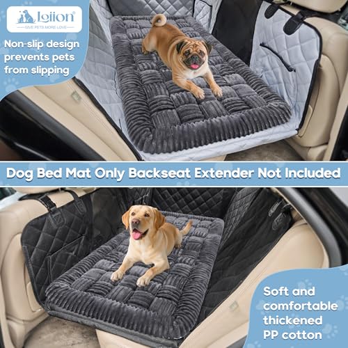 Loiion Hundebett Auto Rückbank, Weich Auto Hundebett, Hundematte Große Hunde, Autodecke Hund Rückbank, Hundematte rutschfest, Leicht zu Reinigen, Kratzfest und Komfortabel, 127×62.5cm, Dunkelgrau
