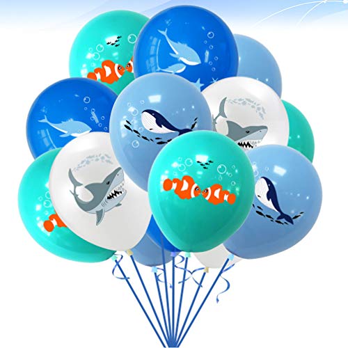 KESYOO 16 Pcs 12 Polegadas Oceano Balões de Látex Baleia Tubarão Golfinho Nemo Festa Balão Layout Su