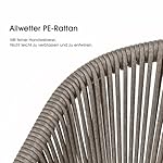 PURPLE LEAF Barhocker Rattan Steingrau (2er-Set)