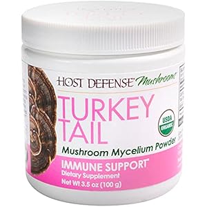 Host Defense, Turkey Tail Mushroom Powder, Supports Immune Health, Mushroom Supplement, Plain, 3.5 Ounce (Pack of 1)