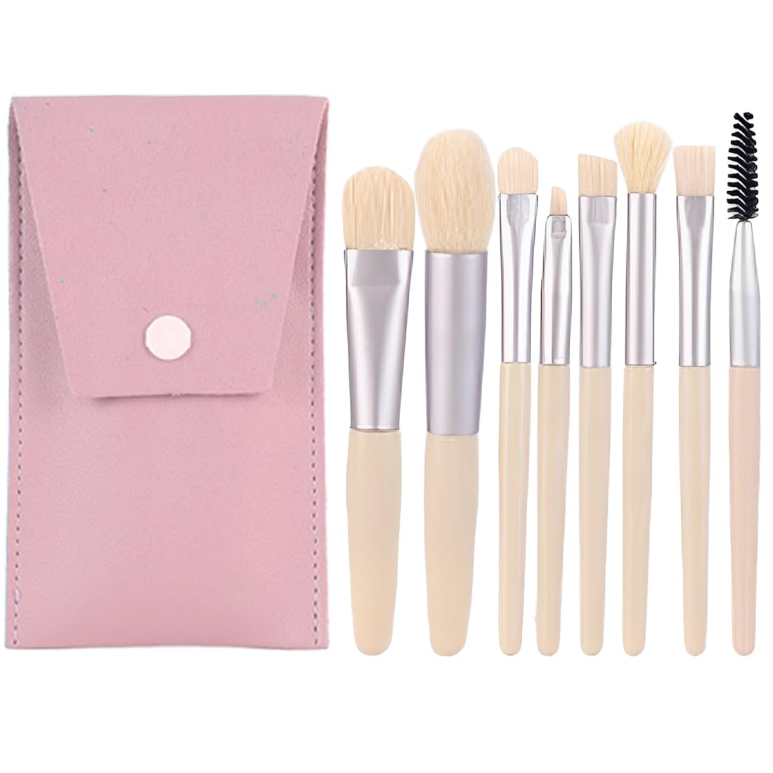 Pinceles de Maquillaje, Juego de 8 Piezas con Bolsa de Almacenamiento, Brochas de Maquillaje de Ojos Profesionales, Adecuado para Principiantes y Profesionales, Uso en Multiple Ocasiones