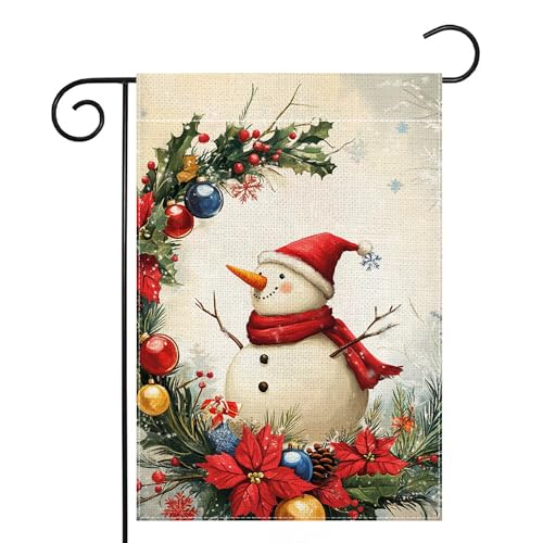 Drapeau de jardin bonhomme de neige double face抗风不褪色户外花园装饰旗