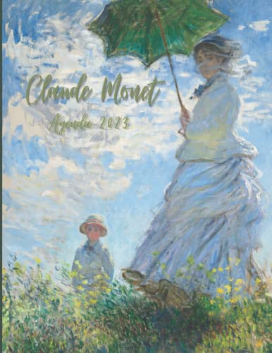 Agenda Giornaliera 12 Mesi 2023: Planner mensile, completo e precompilato. Per professionisti o studenti. Copertina arte dedicata a Cloude Monet