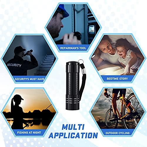 Mudder 2 Pieces Mini Pocket Torch Ultra Bright LED Flashlight 4 Inch Waterproof Light Small Pen for Camping, Outdoor, Emergency, Everyday Flashlights (Battery Not Included), Blue, black (ABC123)