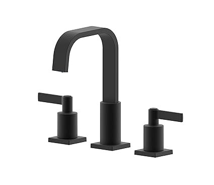 Derengge F-0288-MT Two Handle Widespread Bathroom Faucet, 8 Inch Bathroom Sink Faucet with Pop up Drain, Meets cUPC NSF 61-9 AB1953, Matte Black Finished