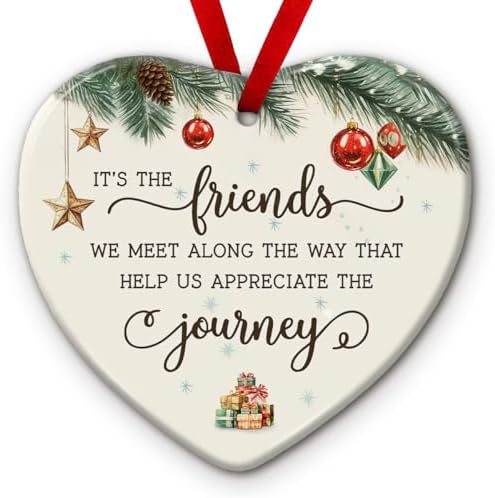 Best Friend Journey Christmas Ornament – Heart Shaped Holiday Tre...