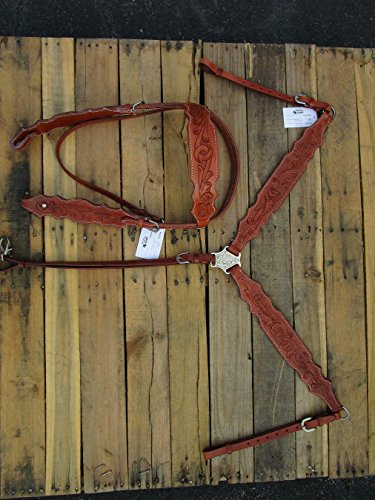 Headstall Breast Collar Cowgirl Horse Leather Tack Set #TOP1