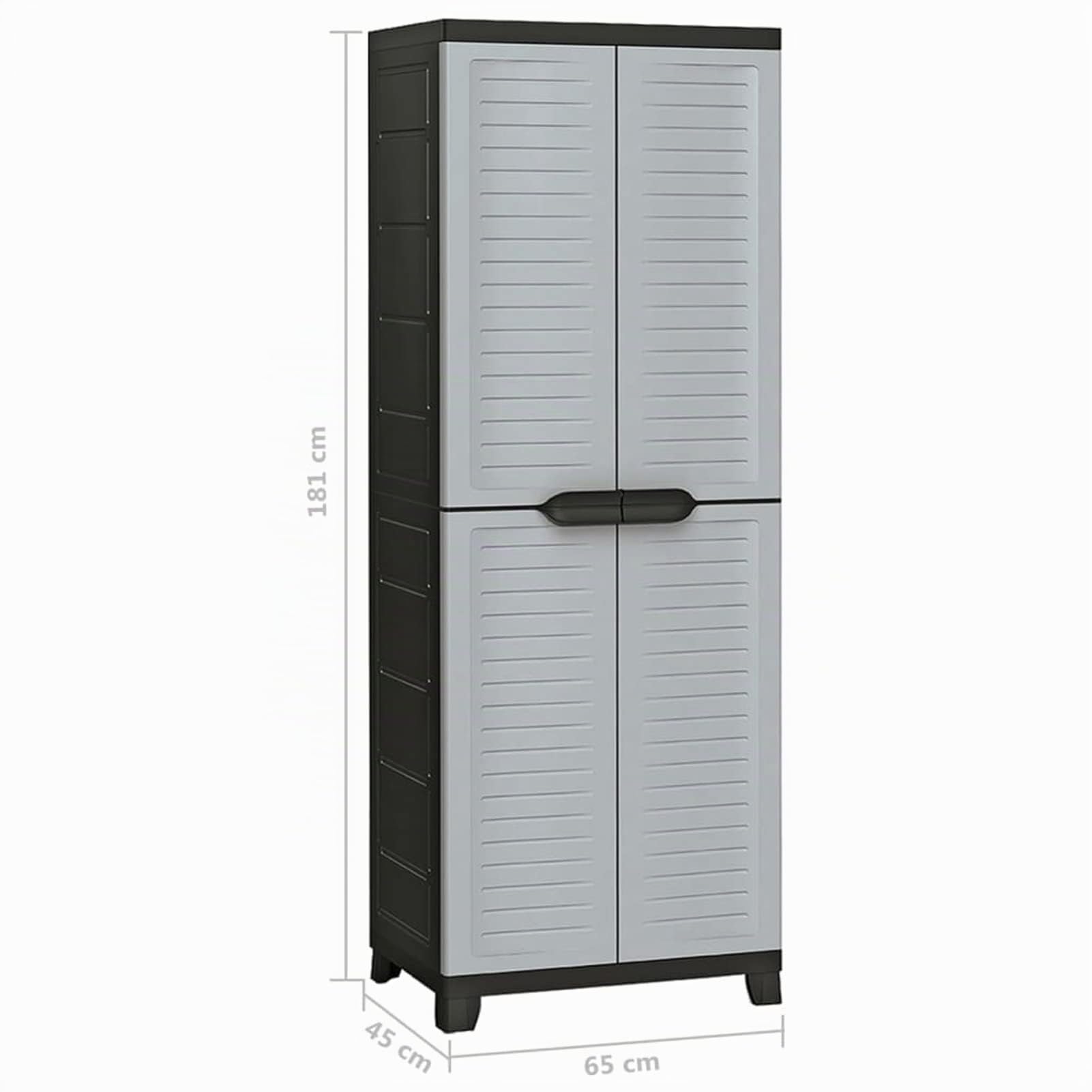 Leepesx Armario de plástico, Armario Jardin Exterior, Armario Escobero Exterior, Armario Terraza, 65x45x181 cm