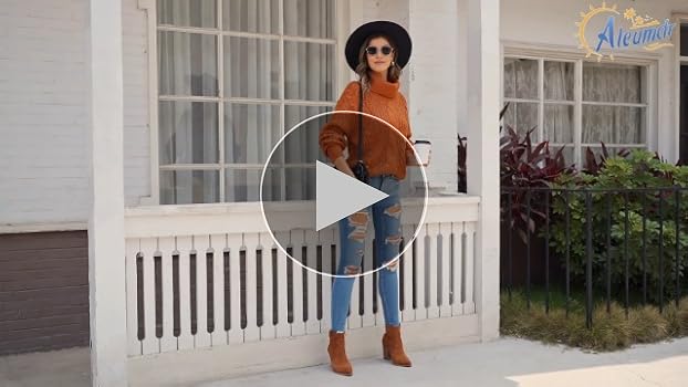 Ribbed Turtleneck Sweater Long Sleeve Pullovers Women's Mockneck