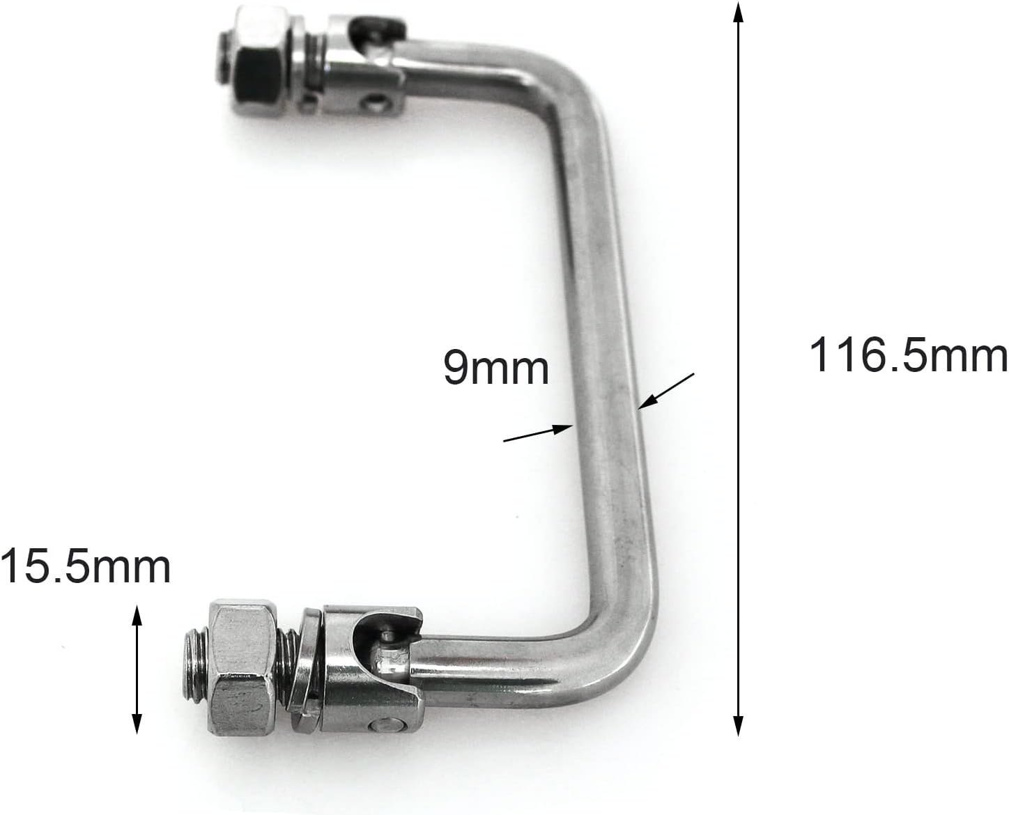Pull Handle heyous Stainless Steel Folding Pull Handle U-Shape Folding Toolbox Suitcases Equipment Distribution Box Cabinet Knob Hardware