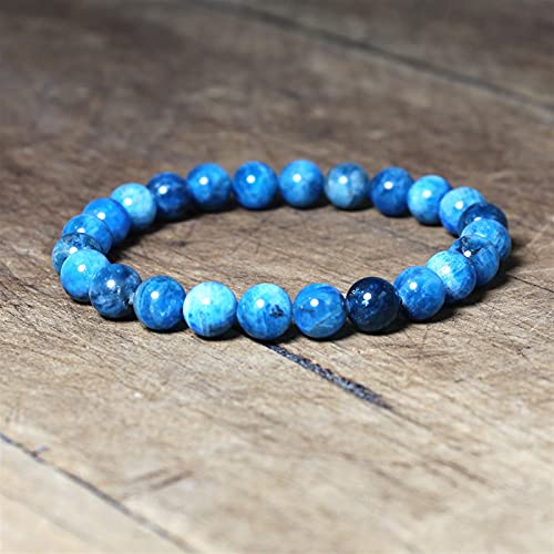 Bracelet en apatite naturelle 8mm : bijoux en perles authentiques et artisanales