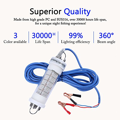 Goture Green Fishing Light Attractants 50000 Lumens 200W Led Submersible Underwater Lure Bait Waterproof Crappie Snook Squd Striper Ice Fishing #TOP4