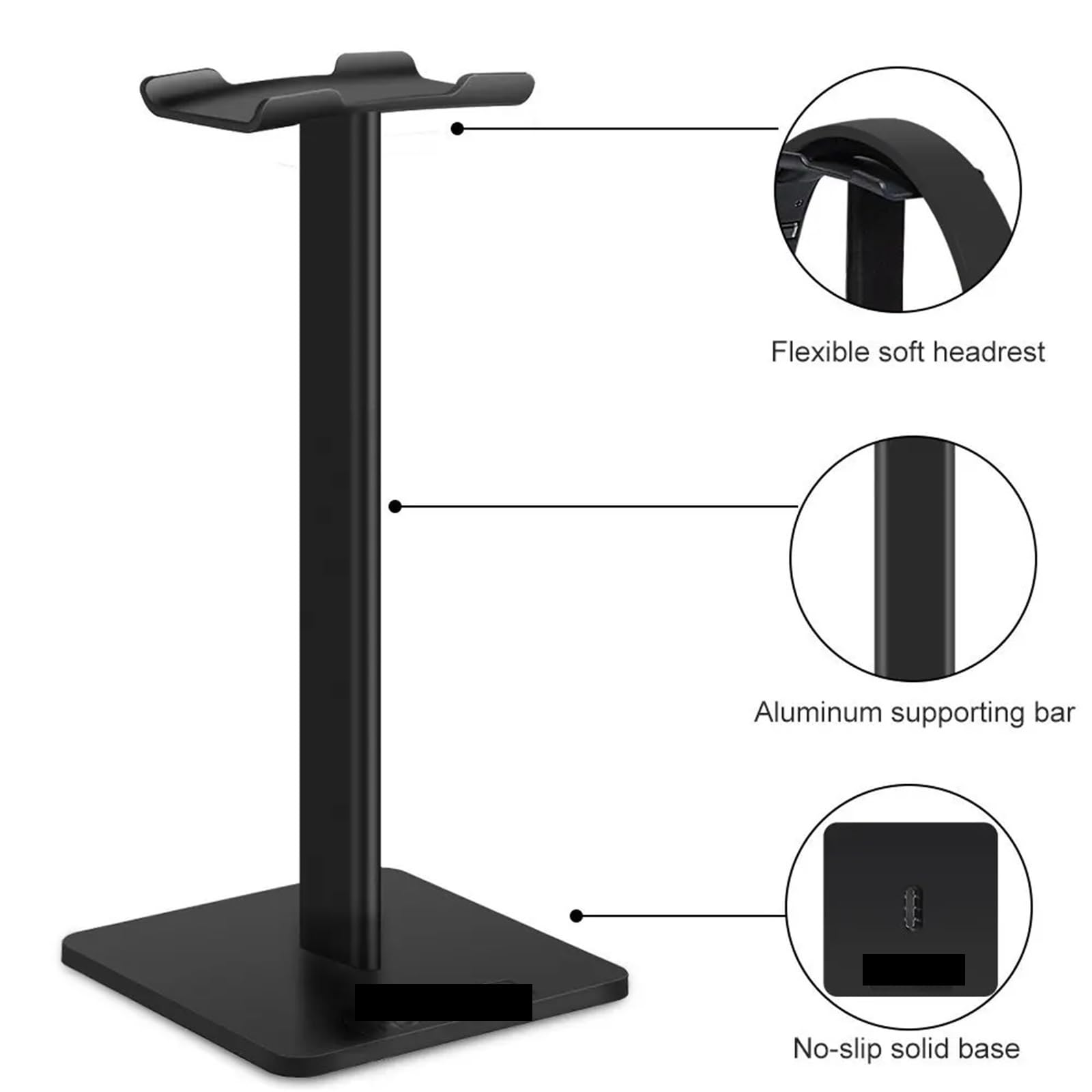 Supporto Per Cuffie Supporto for cuffie Supporto for cuffie Gancio for auricolari Scrivania con barra di supporto in alluminio for cuffie di tutte le dimensioni Per La Scrivania(White)