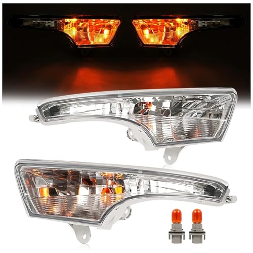 HECASA Turn Signal Light Compatible with 2013-2018 Altima Front Bumper Corner Light Assembly Replacement for 261303TA0A 261353TA0A Clear Lens (Driver Passenger Side)