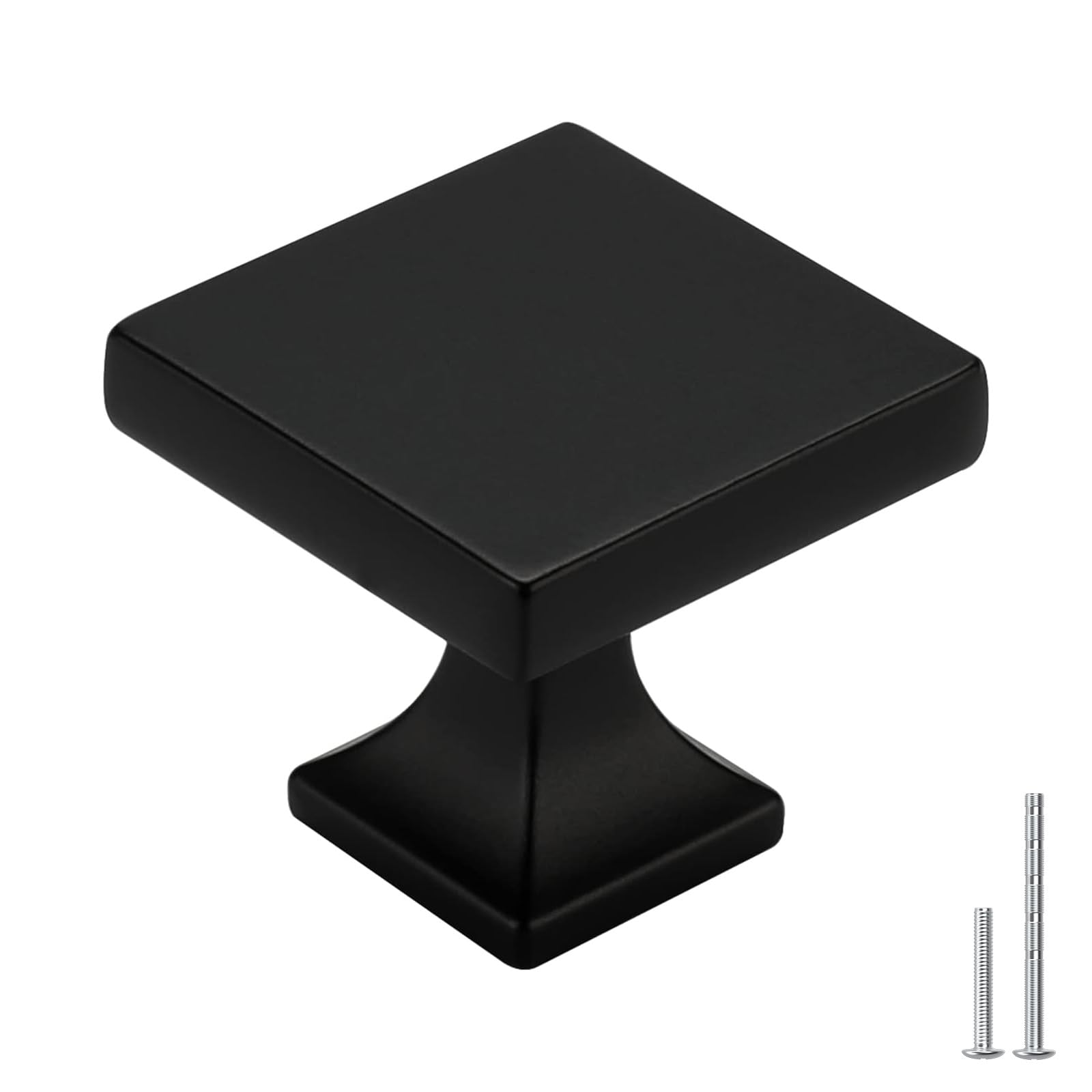 homdiy Black Cabinet Knobs Black Drawer Knobs 25Pack - HD6785BK Matte Black Kitchen Knobs Square Cabinet Knobs Black Drawer Knobs for Dressers Door Knobs