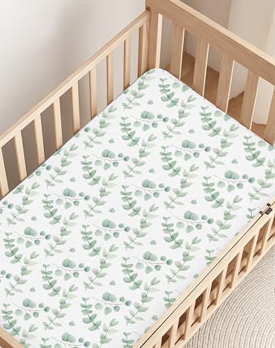 Image of Crib Sheets for Boys and Girls, 2 Pack Fitted Baby Sheets for Standard Toddler Mattress 28 inch x 52 inch, Soft Breathable Jersey Knit Baby Bedding (Forest Lodge)