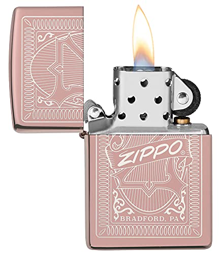 Encendedor de bolsillo Zippo diseño rosa dorado miniatura 4