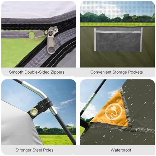 Image of CAMPROS CP Tents for Camping 2 /4 /6 Person, Waterproof Windproof Dome Tent