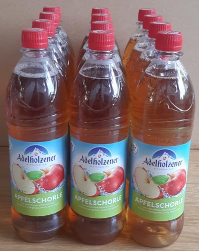 Adelholzener Apple Schorle, 12 botellas de 1 litro, refrescos, sin cafeína