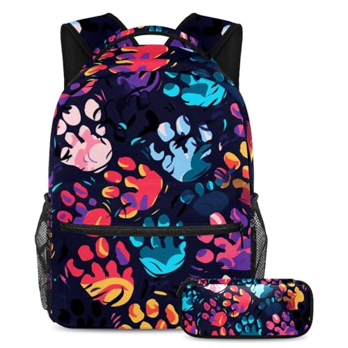 Sac à dos Pop Art Cool Footprint contre le désordre scolaire taille Large