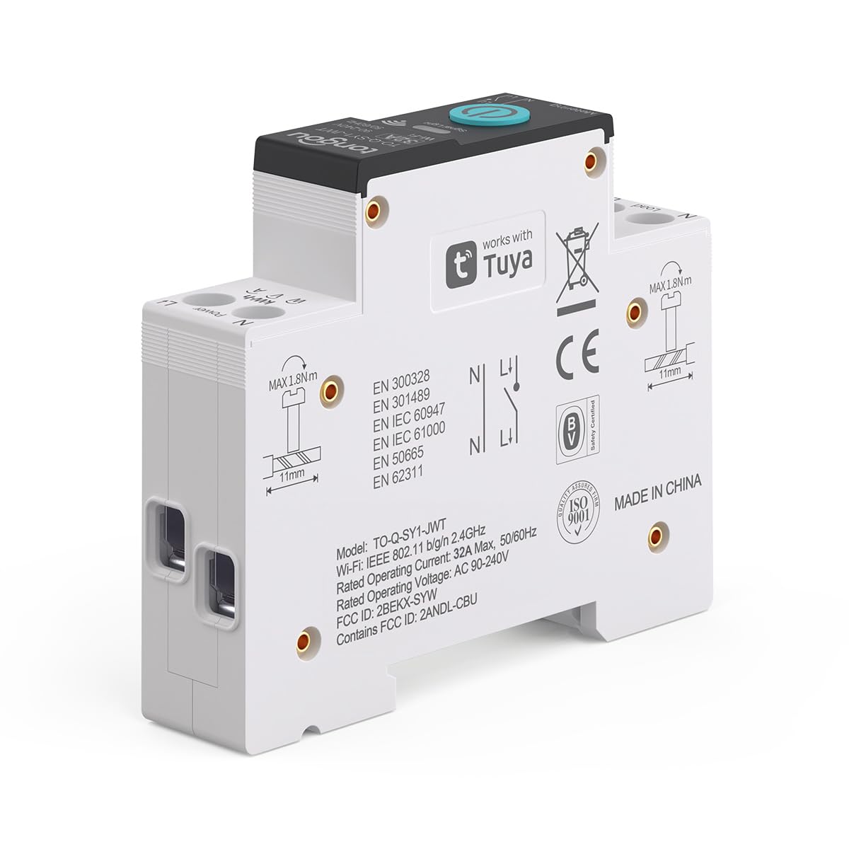 TONGOU Smart Switch, Wifi Switch 32A, Adjustable Current, Home Smart Devices, Smart Life/Tuya App Connect - Image 4