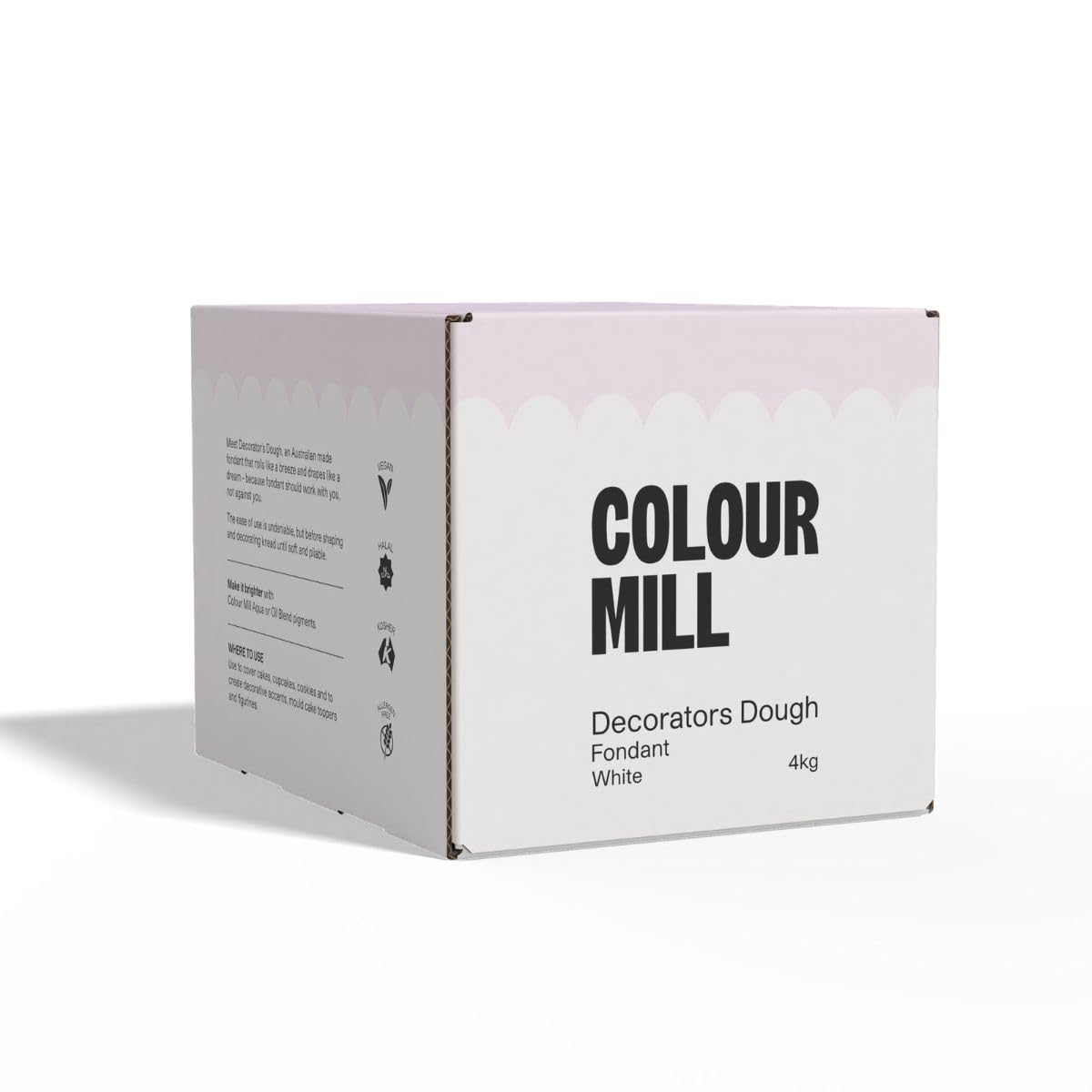 Colour Mill Sugar Paste Decorators Dough Pâte à Sucre, White, 4 kg