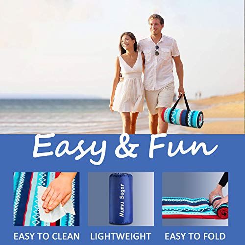 Mumu Sugar Outdoor Picnic Blanket,Extra Large Picnic Blanket 80\"x80\" with 3 Layers Material,Waterproof Foldable Picnic Outdoor Blanket Picnic Mat for Camping Beach Park Family Concerts Fireworks