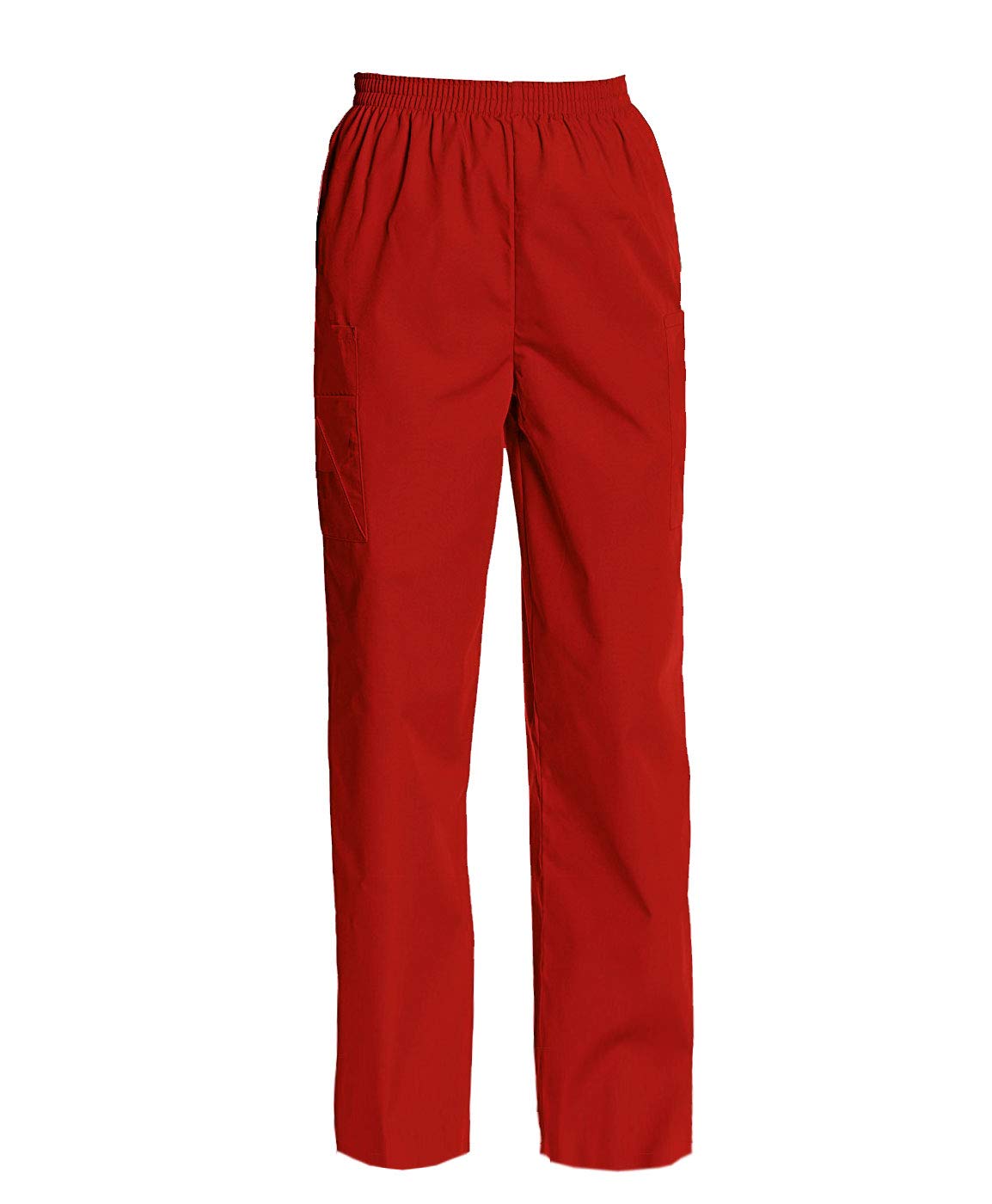 Tailor's Women's Red Scrub Pants Full Elastic Waist Cargo Scrub Trousers