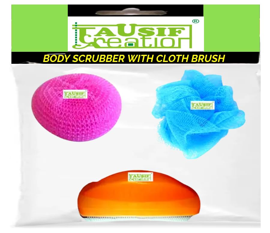 TAUSIF CREATION® New Bathroom Combo Utility With Body & Cloth Scrubber (Pack of 3 Pc)-image-6