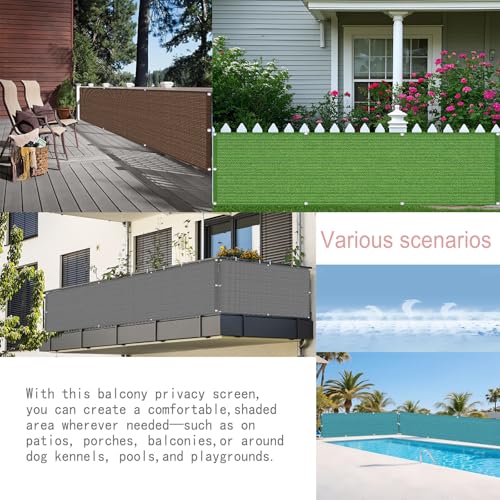 Brise-vue balcon anti-UV et résistant aux intempéries gris - 8