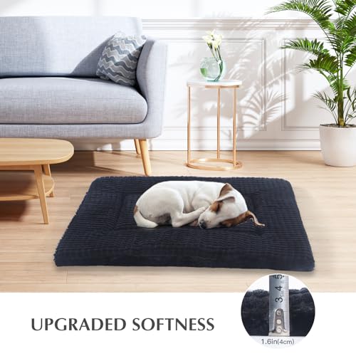 BVAGSS Orthopädisches Hundebett, Waschbar Hundekissen flauschig Hundematte, Umkehrbar Weiche und Warme Hundematte für klein mittel große Hunde XH079 (91x58x4cm,Dark Grey)