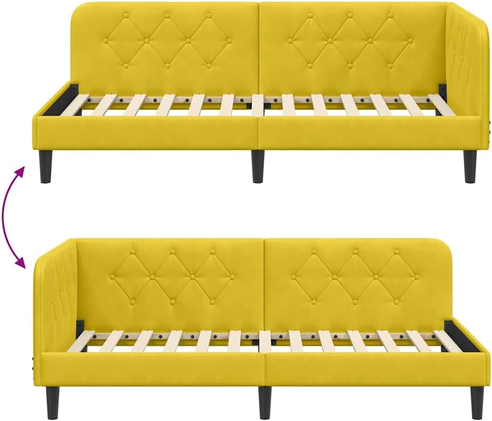 Image demonstrating the reversible armrest feature of the bed frame